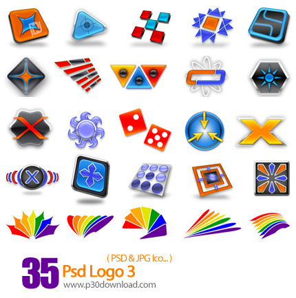 دانلود لوگوی لایه باز انتزاعی - Psd Logo 03 