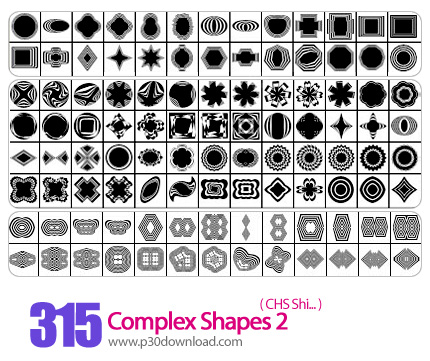 دانلود اشکال فتوشاپ: اشکال متنوع - Complex Shapes 02  