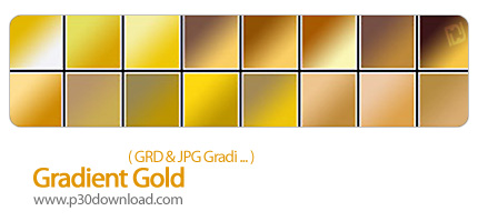 دانلود گرادینت فتوشاپ: گرادینت های طلایی رنگ - Gradient Gold
