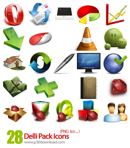 دانلود آیکون متنوع - Delli Pack Icons