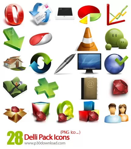 دانلود آیکون متنوع Delli Pack Icons