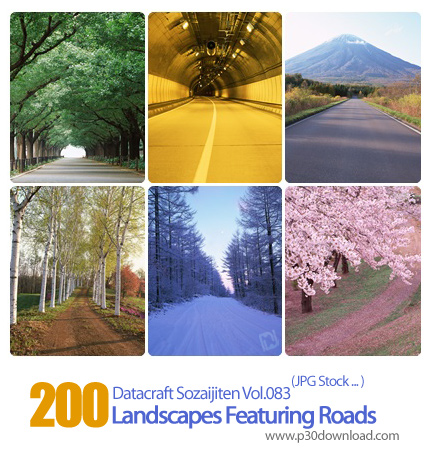 دانلود مجموعه عکس های مناظر جاده - Datacraft Sozaijiten Vol.083 Landscapes Featuring Roads