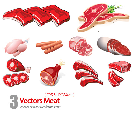 دانلود وکتور گوشت - Vectors Meat