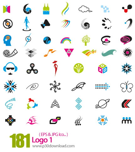 دانلود وکتور لوگوی متنوع و انتزاعی - Logo 01 