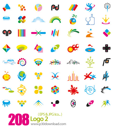 دانلود وکتور لوگوی متنوع و انتزاعی - Logo 02 