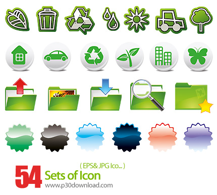 دانلود آیکون متنوع محیط زیست، کامپیوتر - Sets of Icon 