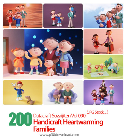 دانلود مجموعه عکس های خانواده عروسکی - Datacraft Sozaijiten Vol.090 Handicraft Heartwarming Families