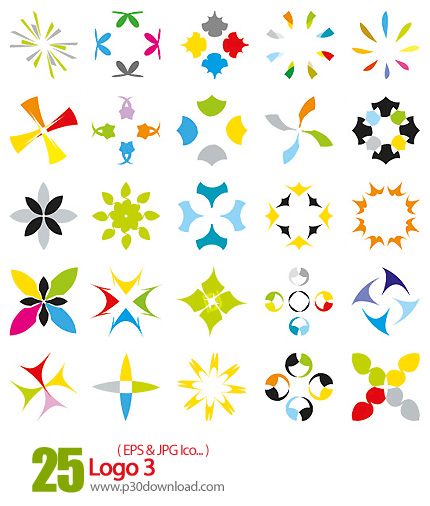دانلود وکتور لوگوی متنوع و انتزاعی - Logo 03 