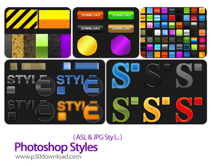 دانلود استایل فتوشاپ: سبک های متنوع در فتوشاپ - Photoshop Styles   