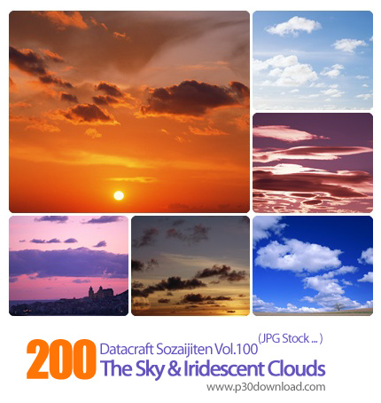 دانلود مجموعه عکس های آسمان و ابرها رنگین کمانی - Datacraft Sozaijiten Vol.100 The Sky & Iridescent 