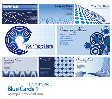 دانلود کارت ویزیت تجاری آبی رنگ - Blue Cards 01