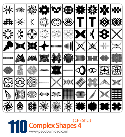 دانلود اشکال فتوشاپ: اشکال متنوع - Complex Shapes 04  