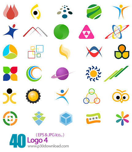 دانلود وکتور لوگوی متنوع و انتزاعی - Logo 04 