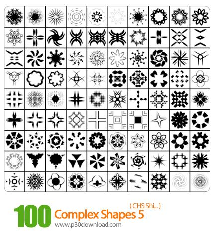 دانلود اشکال فتوشاپ: اشکال متنوع - Complex Shapes 05  