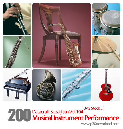 دانلود مجموعه عکس های ساز و لوازم موسیقی - Datacraft Sozaijiten Vol.104 Musical Instrument Performan