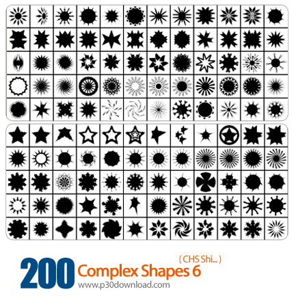 دانلود اشکال فتوشاپ: اشکال متنوع - Complex Shapes 06  