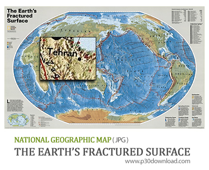 دانلود نقشه شکستگی سطح زمین - National Geographic Earth Fractured Surface Map    
