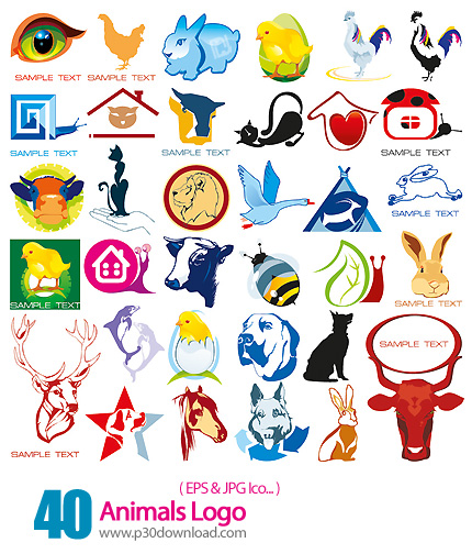دانلود وکتور لوگوی حیوانات - Animals Logo  