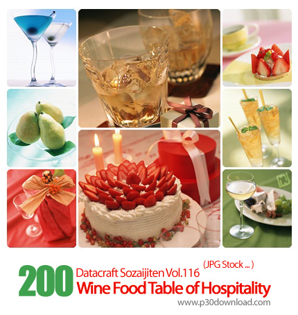 دانلود مجموعه عکس های میز پذیرایی - Datacraft Sozaijiten Vol.116 Wine Food Table of Hospitality