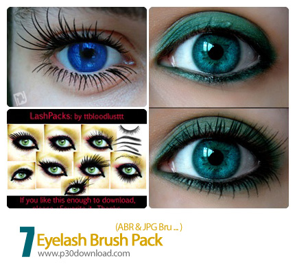 دانلود براش فتوشاپ: براش ایجاد مژه - Eyelash Brush Pack   