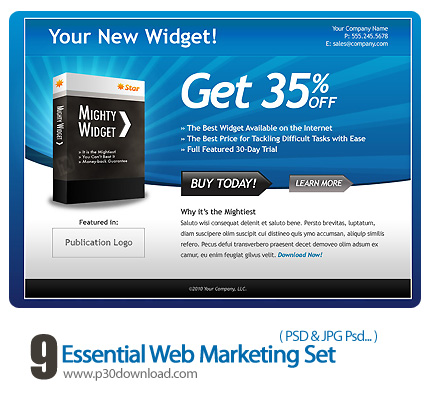 دانلود قالب وب سایت تجاری به همراه مجموعه بنر های تبلیغاتی - Essential Web Marketing Set