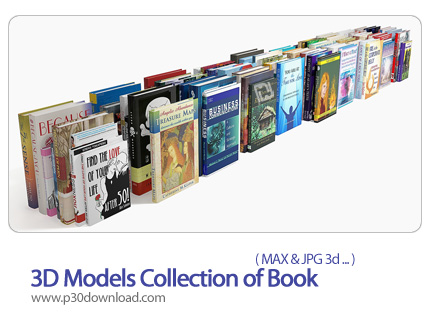 دانلود فایل های آماده سه بعدی، مجموعه کتاب - 3D Models Collection of Book