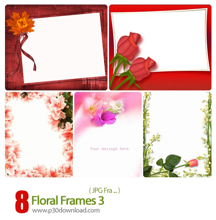  دانلود فریم وکتور گل دار - Floral Frames 03