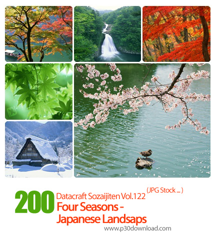 دانلود مجموعه عکس های منظره چهار فصل ژاپن - Datacraft Sozaijiten Vol.122 Four Seasons - Japanese Lan