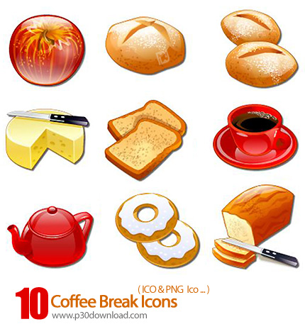 دانلود آیکون صبحانه، قهوه - Coffee Break Icons