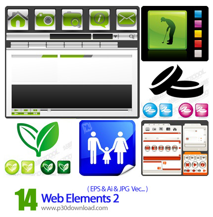 دانلود وکتور عناصر طراحی وب - Web Elements 02