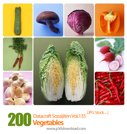 دانلود مجموعه عکس های سبزیجات - Datacraft Sozaijiten Vol.135 Vegetables