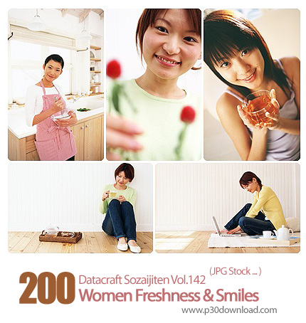 دانلود مجموعه عکس های زیبا از لبخند زنان - Datacraft Sozaijiten Vol.142 Women Freshness & Smiles