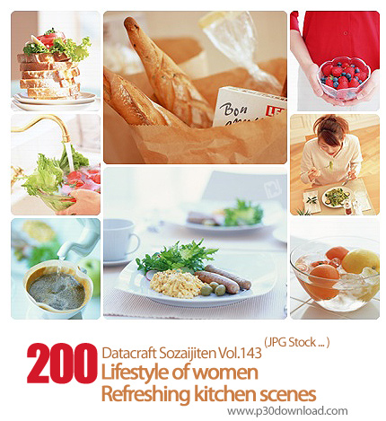 دانلود مجموعه عکس های فعالیت های زنان در آشپزخانه - Datacraft Sozaijiten Vol.143 Lifestyle of women 