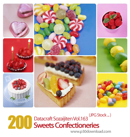 دانلود مجموعه عکس های شیرینی جات و دسر - Datacraft Sozaijiten Vol.163 Sweets Confectioneries