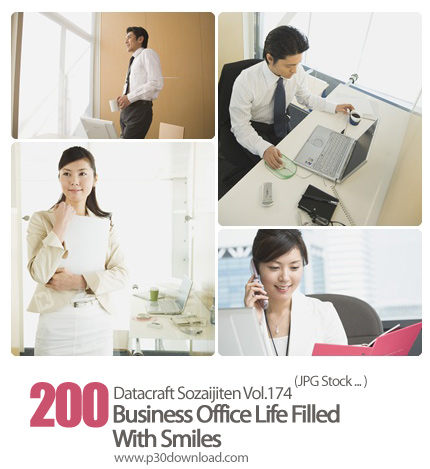 دانلود مجموعه عکس های کار به همراه لبخند - Datacraft Sozaijiten Vol.174 Business Office Life Filled 