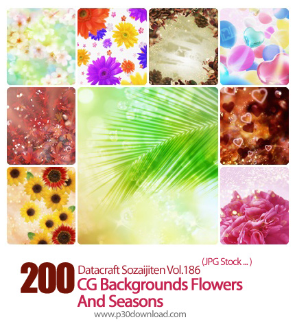 دانلود مجموعه عکس های بک گراند گل های چهار فصل - Datacraft Sozaijiten Vol.186 CG Backgrounds Flowers