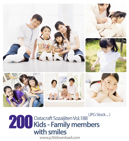 دانلود مجموعه عکس های اعضای خانواده - Datacraft Sozaijiten Vol.188 Kids - Family members with smiles