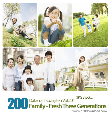 دانلود مجموعه عکس های سه نسل از اعضای خانواده - Datacraft Sozaijiten Vol.201 Family - Fresh Three Ge