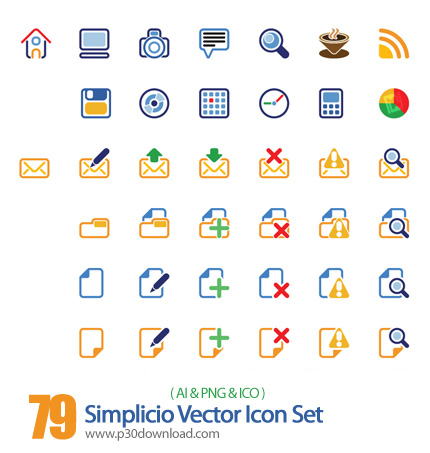 دانلود آیکون های متنوع اینترنت - Simplicio icon set