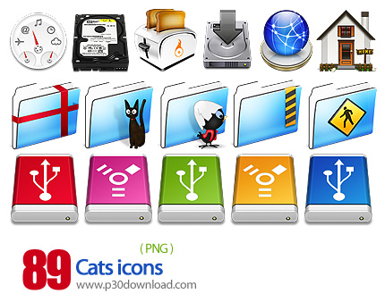 دانلود آیکون متنوع کامپیوتر - Cats icons