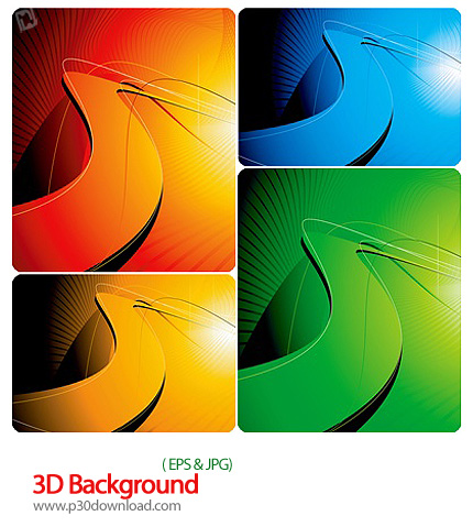 دانلود وکتور پس زمینه سه بعدی رنگی - 3D Background  
