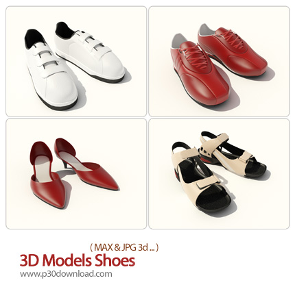 دانلود فایل آماده سه بعدی، مدل کفش - 3D Models Shoes