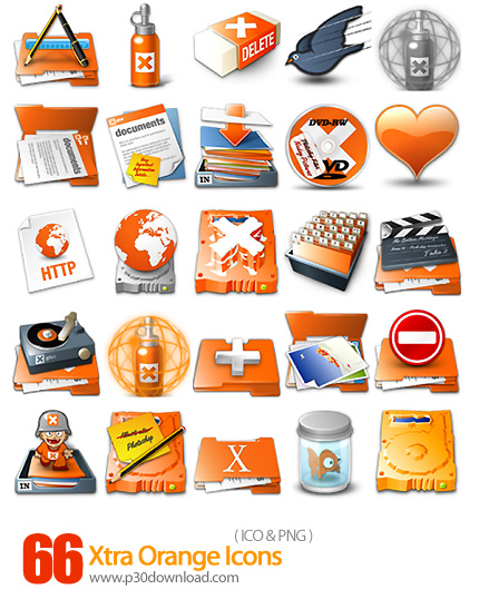 دانلود آیکون های زیبایی نارنجی رنگ - Xtra Orange Icons