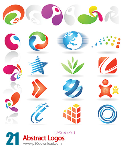دانلود کلکسیون لوگوهای وکتور انتزاعی، رنگی، مدرن - Abstract Logos