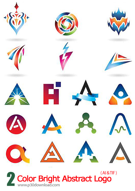 دانلود کلکسیون لوگوهای انتزاعی رنگی - Color Bright Abstract Logo