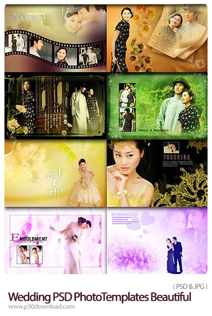 دانلود تصاویر لایه باز فایل های آماده آلبوم عکس عروسی - Wedding PSD PhotoTemplates Beautiful Freeze 