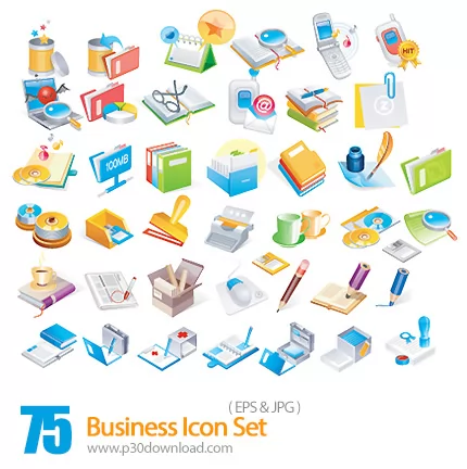 آیکون های متنوع اداری Business Icon Set