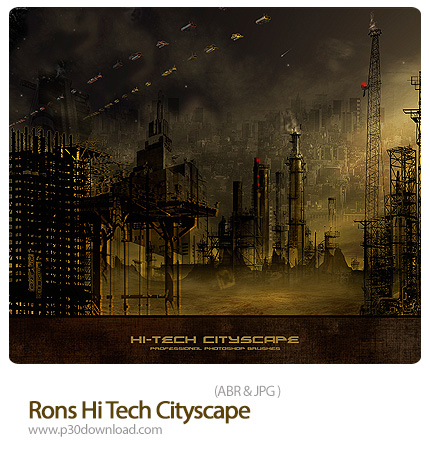 دانلود براش فتوشاپ: دانلود براش ایجاد شهر - Rons Hi Tech Cityscape