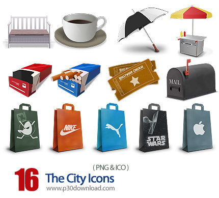 دانلود آیکون های متنوع  - The City Icons