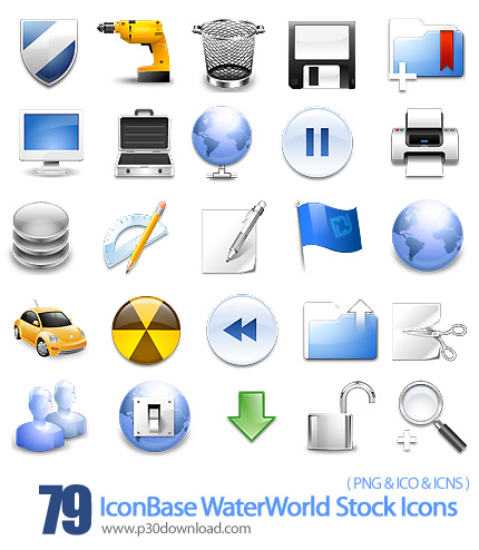 دانلود آیکون متنوع - IconBase WaterWorld Stock Icons